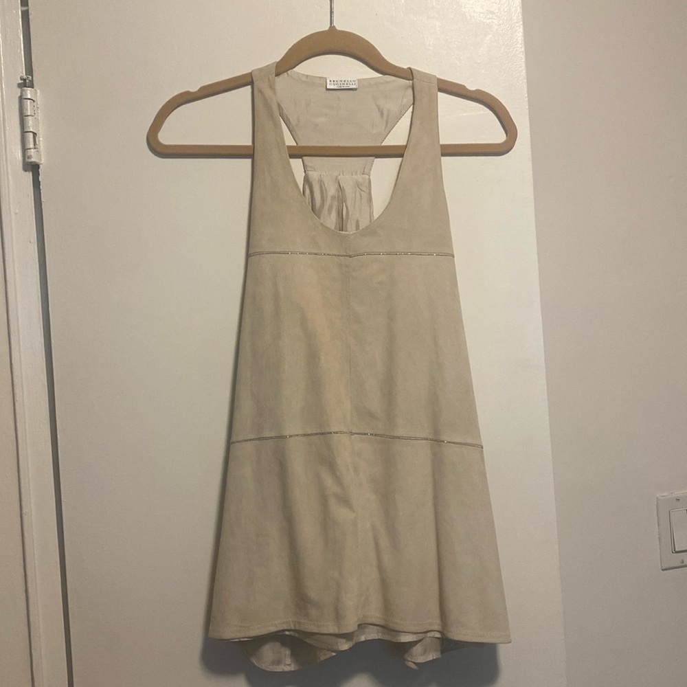 Brunello Cucinelli Top Tan Suede.